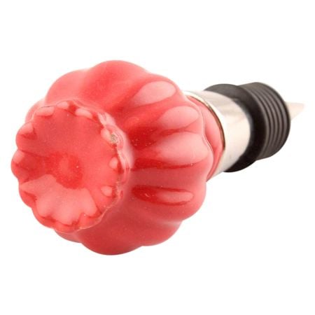Solid Red Umbrella Ceramic Wine Stopper
